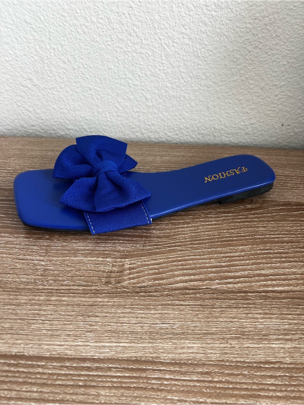 FASHION Royal Blue Bow Slide Mules - Women's Slip-On Sandals - Picture 4 of 6